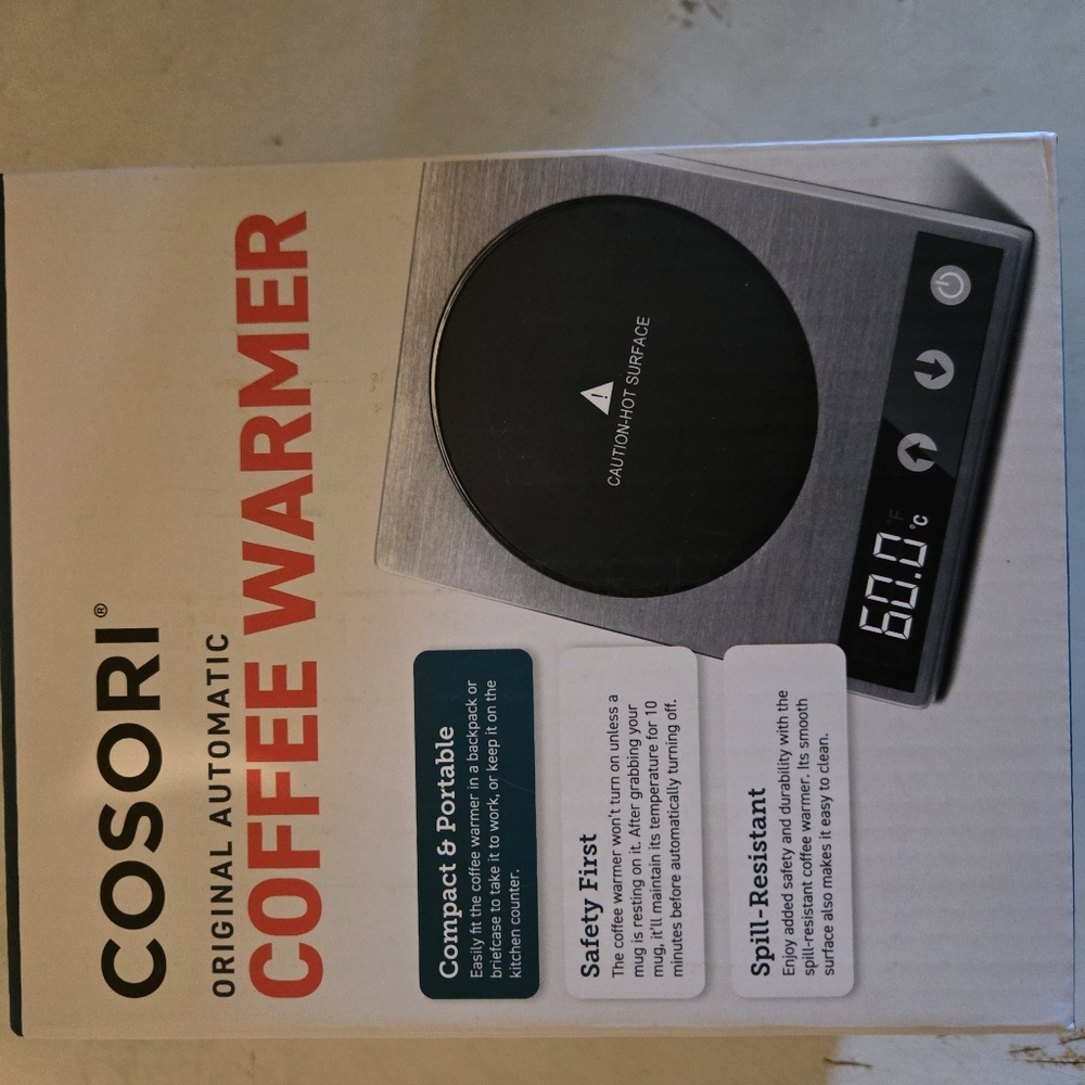 COSORI Mug Warmer & Coffee Cup Warmer for Desk Coffee, Auto Shut Off, silver